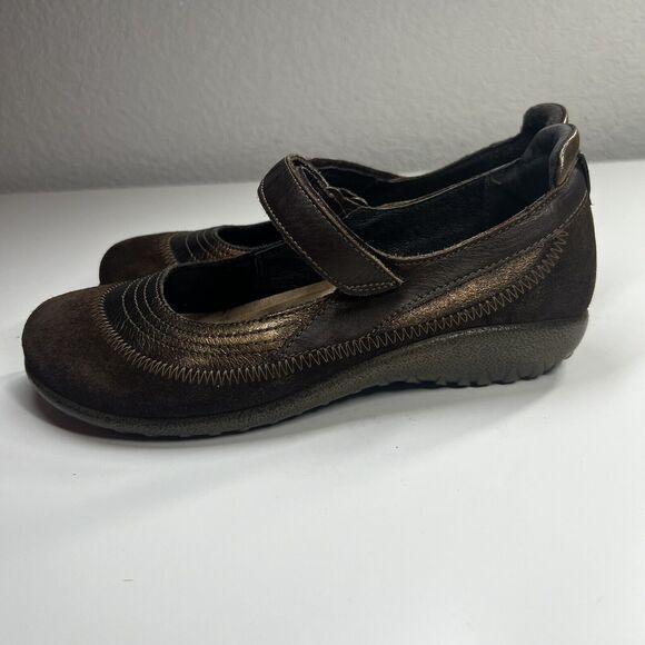 NAOT 37 US 6 Kirei Brown Leather Mary janes Comfort Casual Excellent - Picture 6 of 8